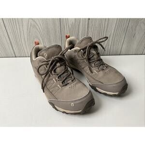 Obōz Women's 7.5 Nubuck Leather Ousel Low B-Dry Trail Hiking Shoes Cinder